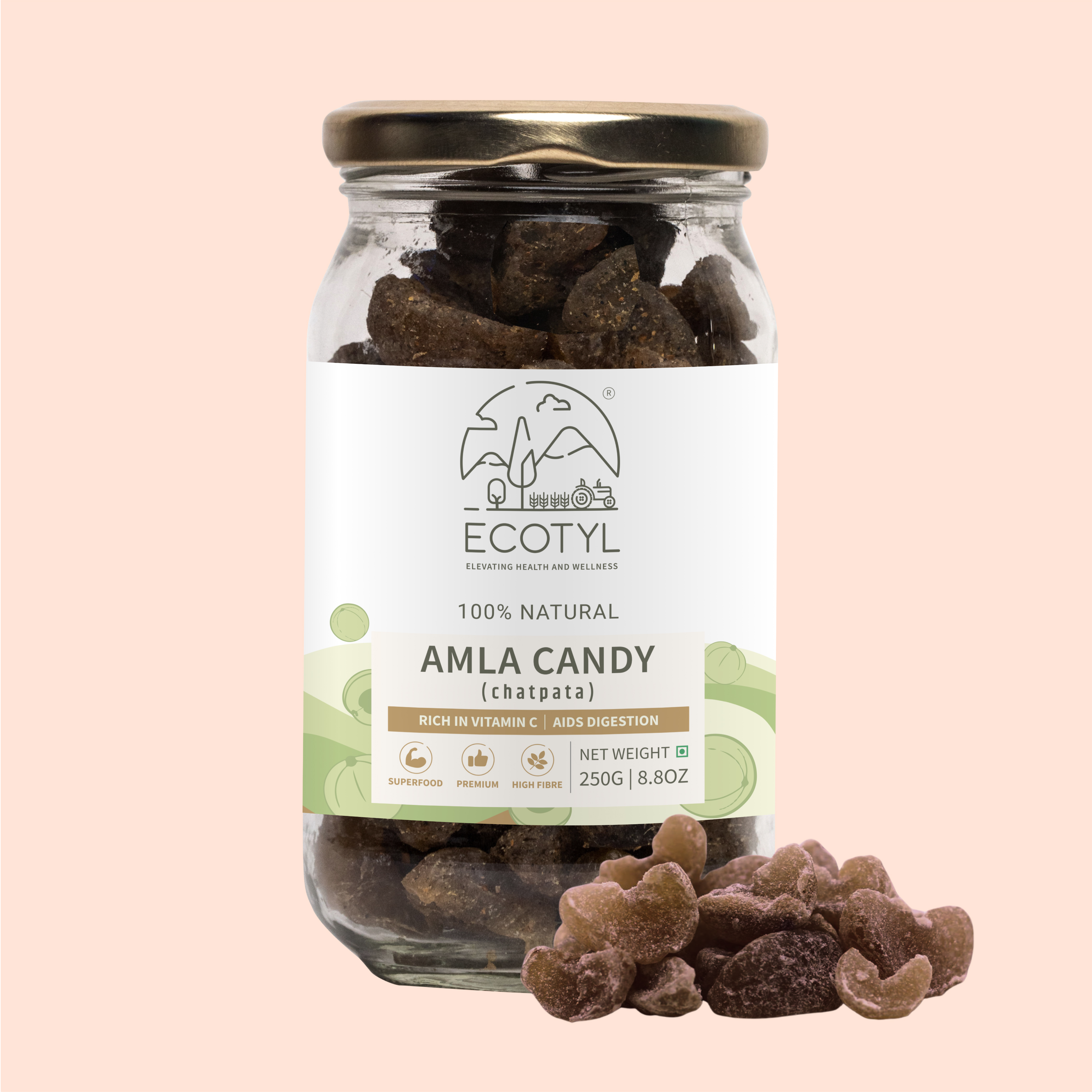 Ecotyl Amla Candy (Chatpata) | After Meal Digestive | Good for Gut Health | 250g